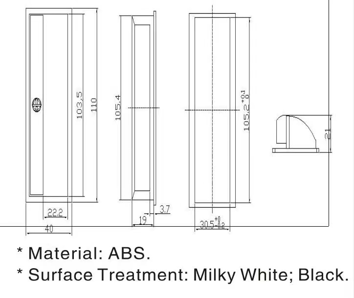 塑料暗拉手尺寸圖-歐拓機(jī)械